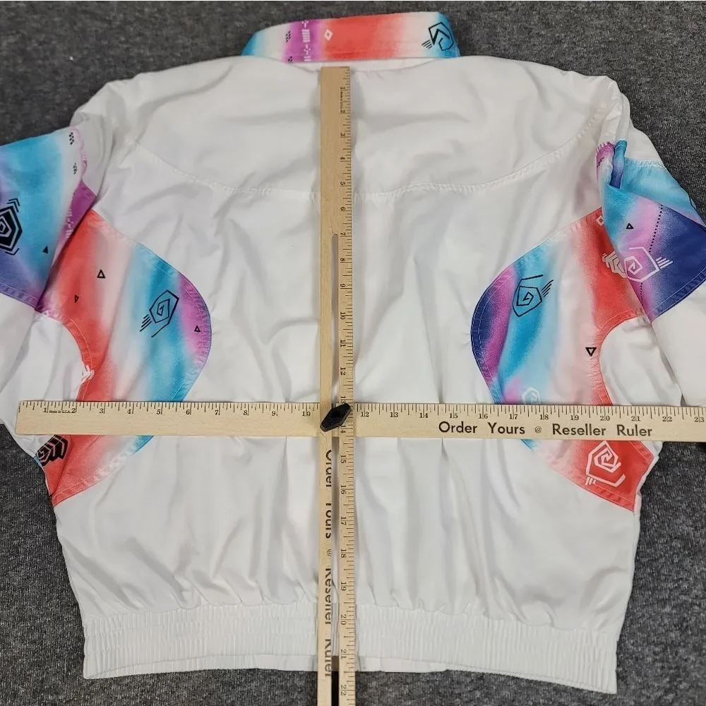 Vintage Sergio Tacchini Track Jacket Women’s M White Colorblock 80s 90s Tennis.